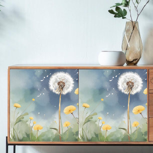 Decoupage Kleurrijke Paardenbloem Waterverf Art Tissuepapier
