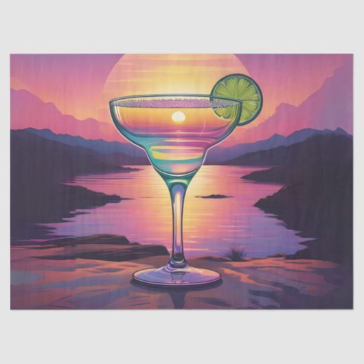 Decoupage kleurrijke zonsondergang Margarita Tissuepapier (Voorkant)