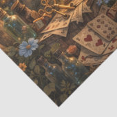 Decoupage Kneeling Woodland Timekeeper Rabbit Tissuepapier (Detail)