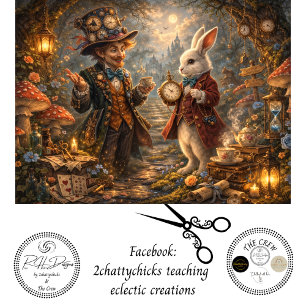 Decoupage Knielende Boswachter Konijn Kloklezer Tissuepapier
