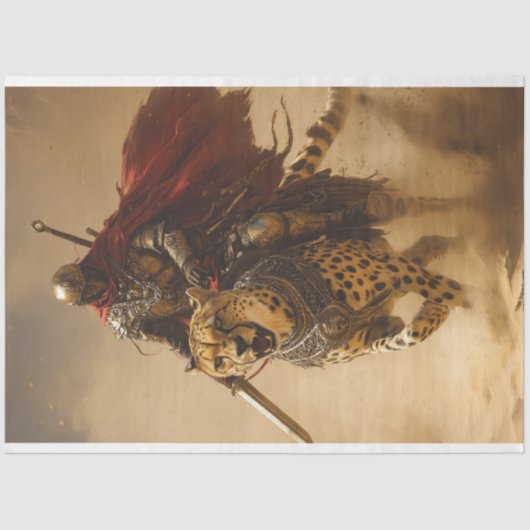 Decoupage Knight en Cheetah Duo Hero's Tissuepapier (Voorkant)