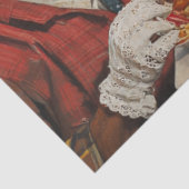 Decoupage Koe Familie Zittend in  Diner Tissuepapier (Detail)