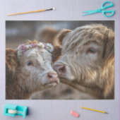 Decoupage Koe & Kuitneus naar neus Show Liefde Tissuepapier (Craft)