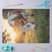 Decoupage Koe Lange Horn Grazing Tissuepapier (Craft)