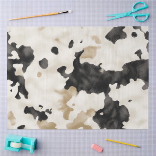 Decoupage Koeienhuid Zwart Wit Bruin Patroon Tissuepapier (Craft)