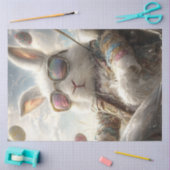 Decoupage konijn gekleed voor de Easter Egg Hunt Tissuepapier (Craft)