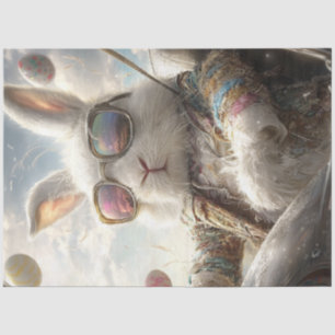 Decoupage konijn gekleed voor de Easter Egg Hunt Tissuepapier