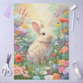 Decoupage Konijn in de Wilde Bloemen Tissuepapier (Craft)