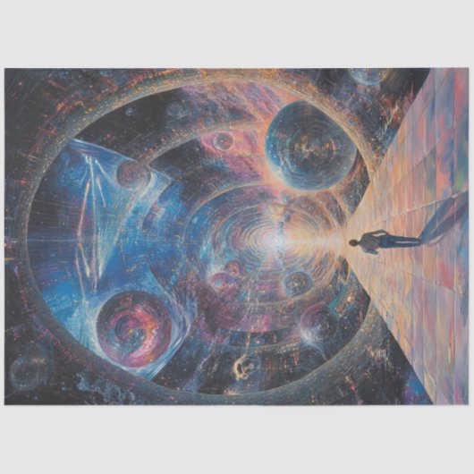 Decoupage Kosmische Wereld van Galaxies Planeten S Tissuepapier (Voorkant)