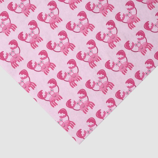 Decoupage Krabben Pink Tissuepapier (Detail)