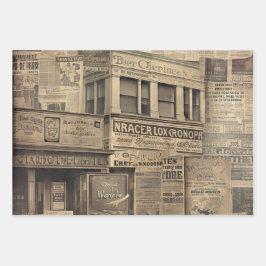 Decoupage  Krantenpapier oude lettertypen vervaagd Inpakpapier Vel