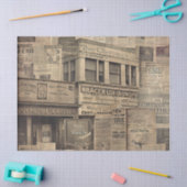 Decoupage  Krantenpapier oude lettertypen vervaagd Tissuepapier (Craft)