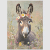 Decoupage Kroon met Genade Ezel Bloemveld Tissuepapier (Voorkant)