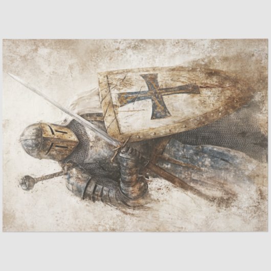 Decoupage Kruistocht Eaters Christelijk Ridder Tissuepapier (Voorkant)