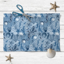 Decoupage kuststrand blauwe oceaan