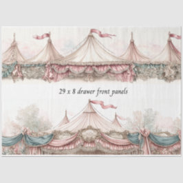 Decoupage La front de tiroir Pastel Circus Vintage Tissuepapier