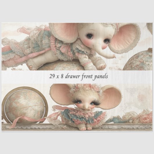Decoupage La Panel Fantasievolle Circus Verhaalboe Tissuepapier (Voorkant)