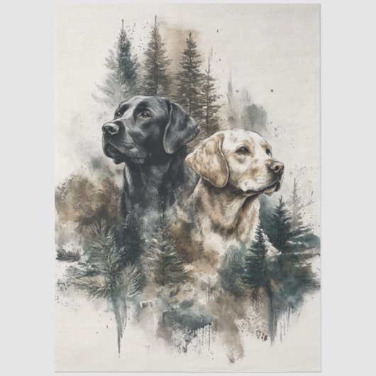 Decoupage Labrador Retrievers Black Gold  Tissuepapier (Voorkant)