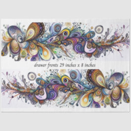 Decoupage Ladefront 29x8 Traandrop Motief Levendig Tissuepapier