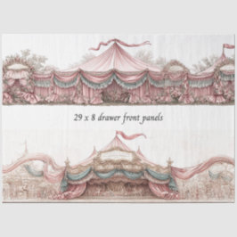 Decoupage Ladefronten Rococo Pastel Circus Tenten Tissuepapier