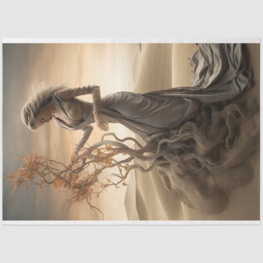 Decoupage Lady in de woestijn Tissuepapier (Voorkant)