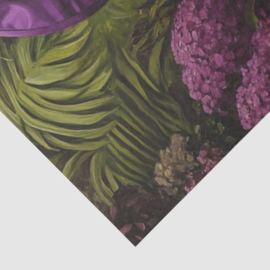 Decoupage Lady in Paarse jurk Tissuepapier (Detail)