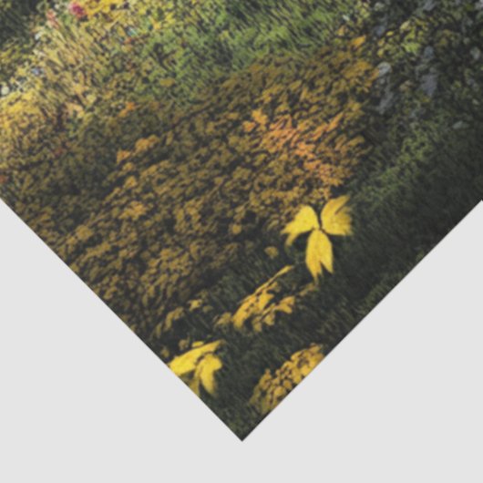 Decoupage Land Gedekte Bridge Herfst instellen Tissuepapier (Detail)