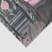 Decoupage Landscape Leopard Pink Sofa Floral Tissuepapier (Detail)