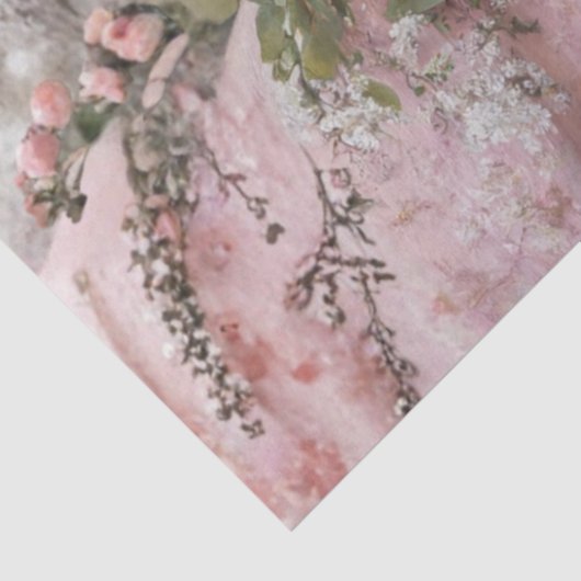 Decoupage Landscape Leopard Romantic Pink Floral  Tissuepapier (Detail)