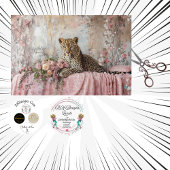 Decoupage Landscape Leopard Romantic Pink Floral  Tissuepapier
