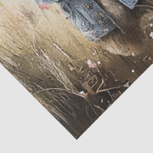 Decoupage Landschap Antropomorf Konijnenveld Tissuepapier (Detail)