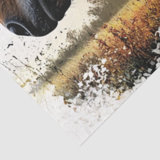 Decoupage Landschap Dubbele Blootstelling Paard &  Tissuepapier (Detail)