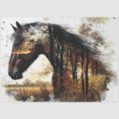 Decoupage Landschap Dubbele Blootstelling Paard &  Tissuepapier (Voorkant)