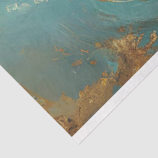 Decoupage Landschap Ethetisch Majestueus Wit Paard Tissuepapier (Detail)