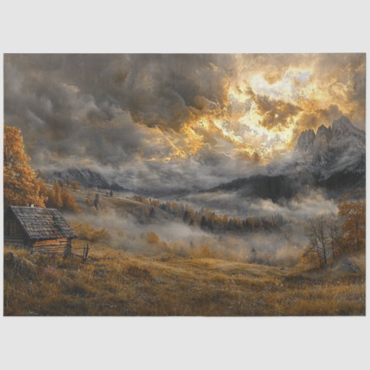 Decoupage Landschap Kracht van Natuur Tissuepapier (Voorkant)