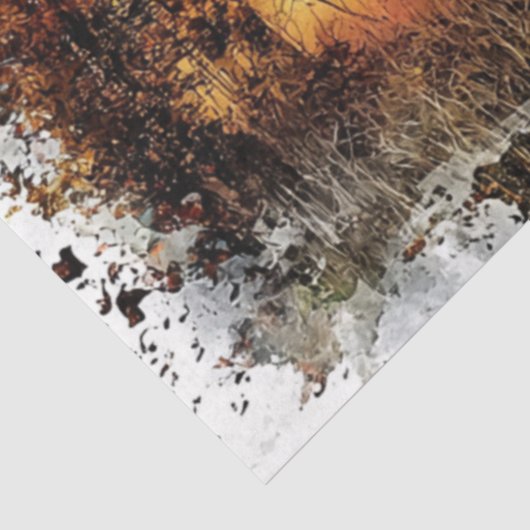 Decoupage Landschap Paard Dubbele Blootstelling Bo Tissuepapier (Detail)