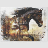 Decoupage Landschap Paard Dubbele Blootstelling Bo Tissuepapier (Voorkant)