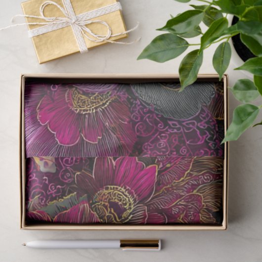 Decoupage Landschap Paisley Magenta Tapestry Tissuepapier (Geschenk)