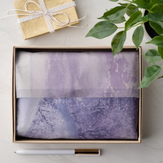 Decoupage Landschap Sneeuw Overdekt Purples Wit Tissuepapier (Geschenk)