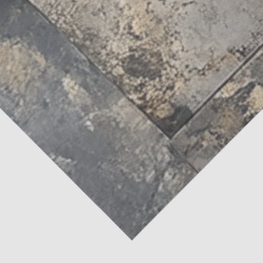 Decoupage Landschap Zilveren Rust Faux Achtergrond Tissuepapier (Detail)