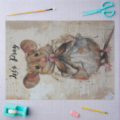 Decoupage Laten we grunge muis bidden Tissuepapier (Craft)