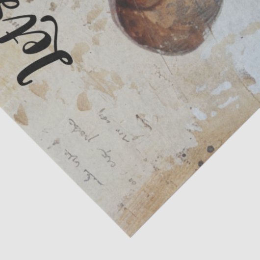 Decoupage Laten we grunge muis bidden Tissuepapier (Detail)