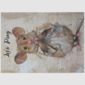 Decoupage Laten we grunge muis bidden Tissuepapier (Voorkant)