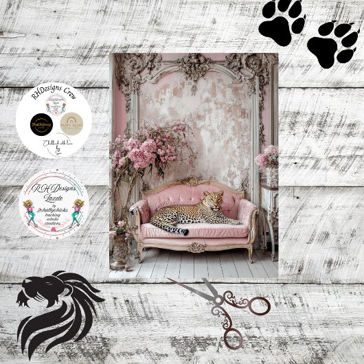Decoupage Lavish Leopard Romantische grillige kame Tissuepapier