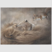 Decoupage Leeuw Eekhoorn Pauze Tussen Hartslagen Tissuepapier (Voorkant)