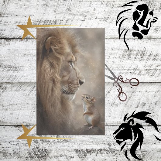 Decoupage Leeuw Eekhoorn Pauze Tussen Hartslagen Tissuepapier