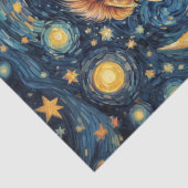 Decoupage - Leeuw in een Van Gogh wereld - Tissuepapier (Detail)