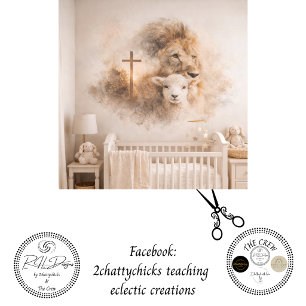 Decoupage Leeuw Kruis Lam Dubbele Belichting Kunst Tissuepapier