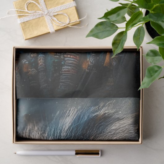 Decoupage Leeuw versierd Amerikaanse Indiaanse hoo Tissuepapier (Geschenk)