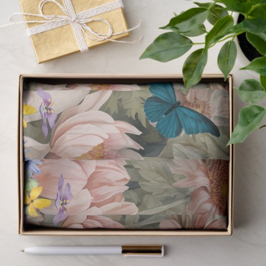  Decoupage Leeuwenkop & Bloemen Weefselpapier Tissuepapier (Geschenk)